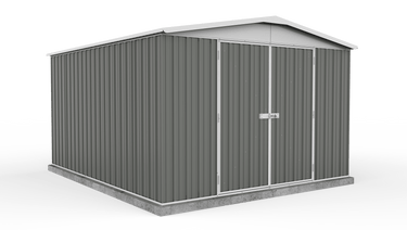 Absco 3.00mW x 3.66mD x 2.06mH Regent Double Door Garden Shed - Woodland Grey - Shed City